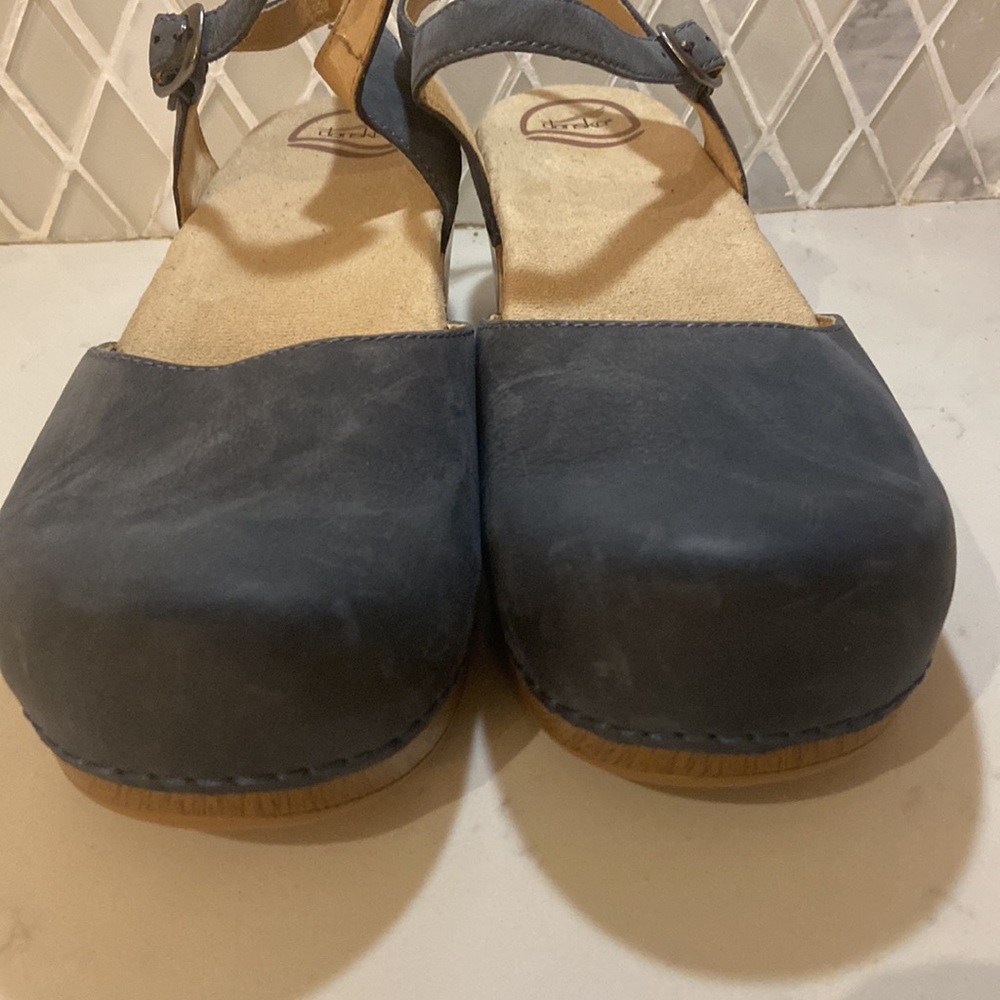 Dansko 'Sam' Leather Mary Jane Clog in Blue Size 42 - Picture 3 of 8